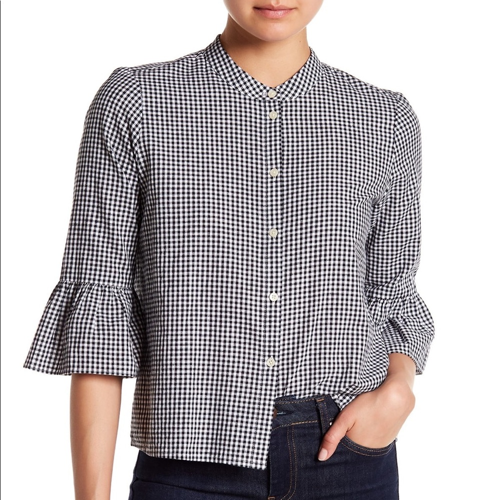Madewell Gingham plaid button down blouse